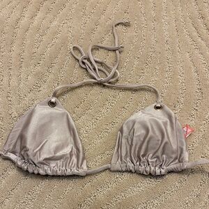 Maaji Shimmering Silver/Purple Bikini Top